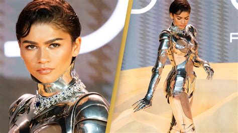 zendaya metal armor suit|zendaya dune 2 suit.